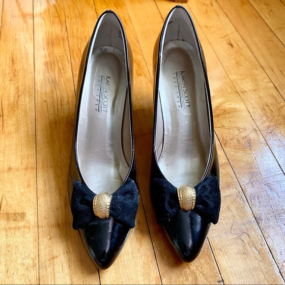 Vintage Karen Scott Pumps Patent with Bow US 8 - Picture 2 of 6